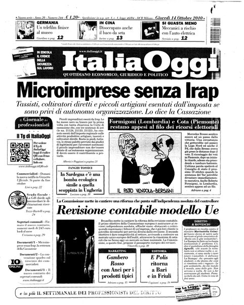 Italia oggi : quotidiano di economia finanza e politica